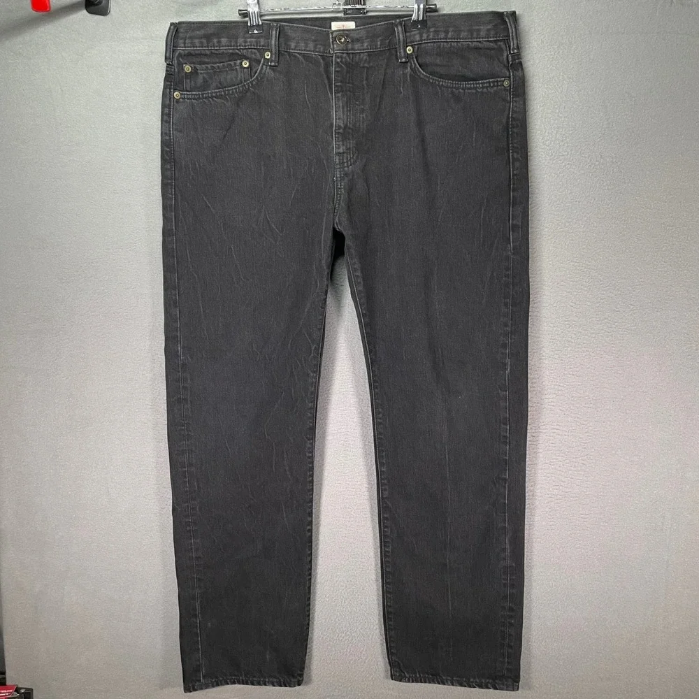 Dockers Mens‎ 40x32 Black Jeans Straight Leg Faded Denim Button Fly